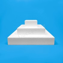 Styropor-Tortenbasis quadratisch 3 Etagen für strukturierte Präsentationen, Display-Tische und elegante Dekoration
