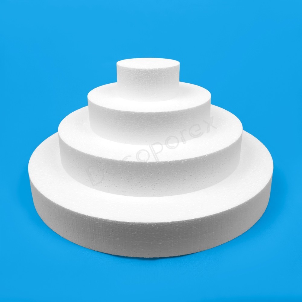 Base torta in polistirolo rotonda 4 piani per cake design, vetrine classiche e dummy cake a piani