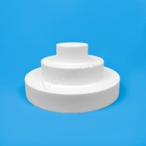Polystyrene cake base round 3 tiers for compact displays, dessert tables and balanced decoration