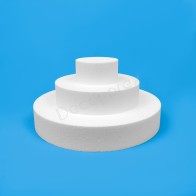 Polystyrene cake base round 3 tiers for compact displays, dessert tables and balanced decoration