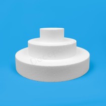 Polystyrene cake base round 3 tiers for compact displays, dessert tables and balanced decoration