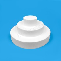 Polystyrene cake base round 3 tiers for compact displays, dessert tables and balanced decoration