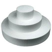 Base torta in polistirolo rotonda 3 piani per presentazioni compatte, sweet table e decorazioni equilibrate