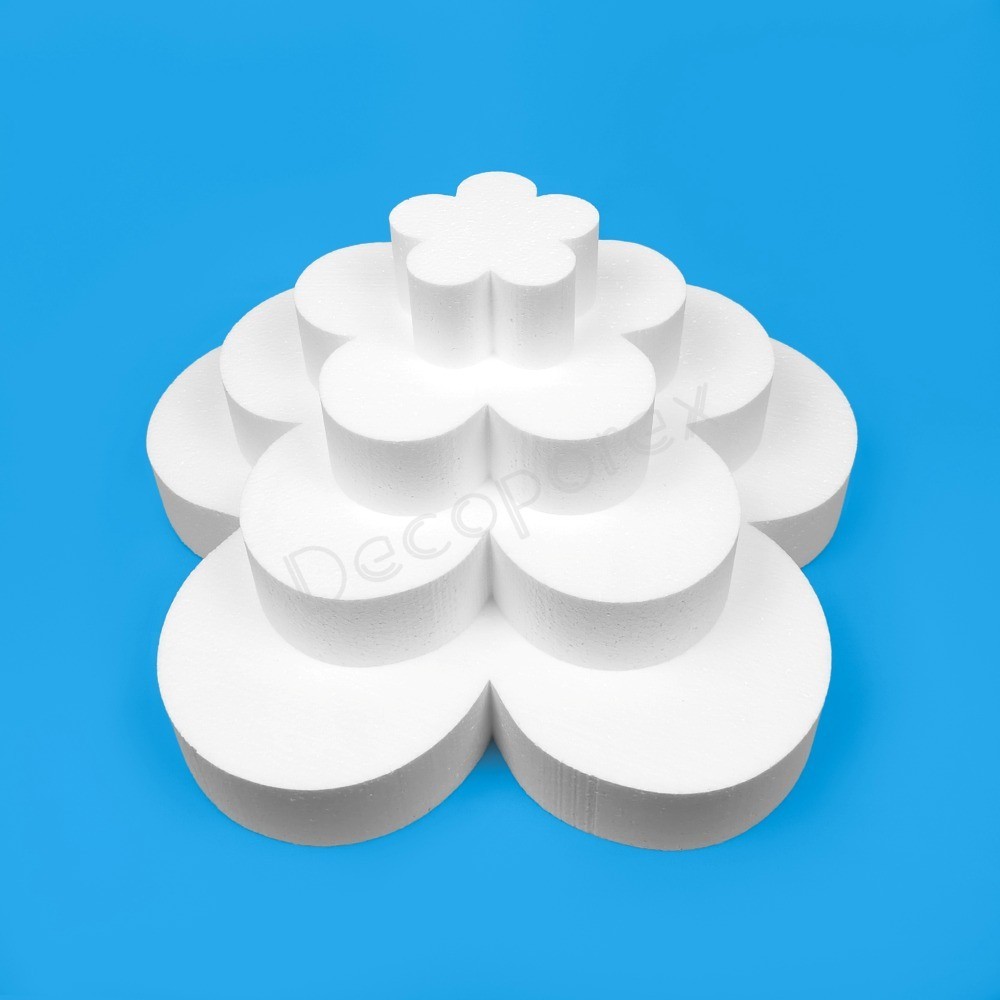 Polystyrene cake base flower 4 tiers for creative events, themed decoration and original shop displays