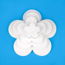 Base de tarta de porexpán flor 4 pisos para eventos creativos, decoraciones temáticas y escaparates originales