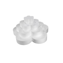 Base de tarta de porexpán flor 4 pisos para eventos creativos, decoraciones temáticas y escaparates originales