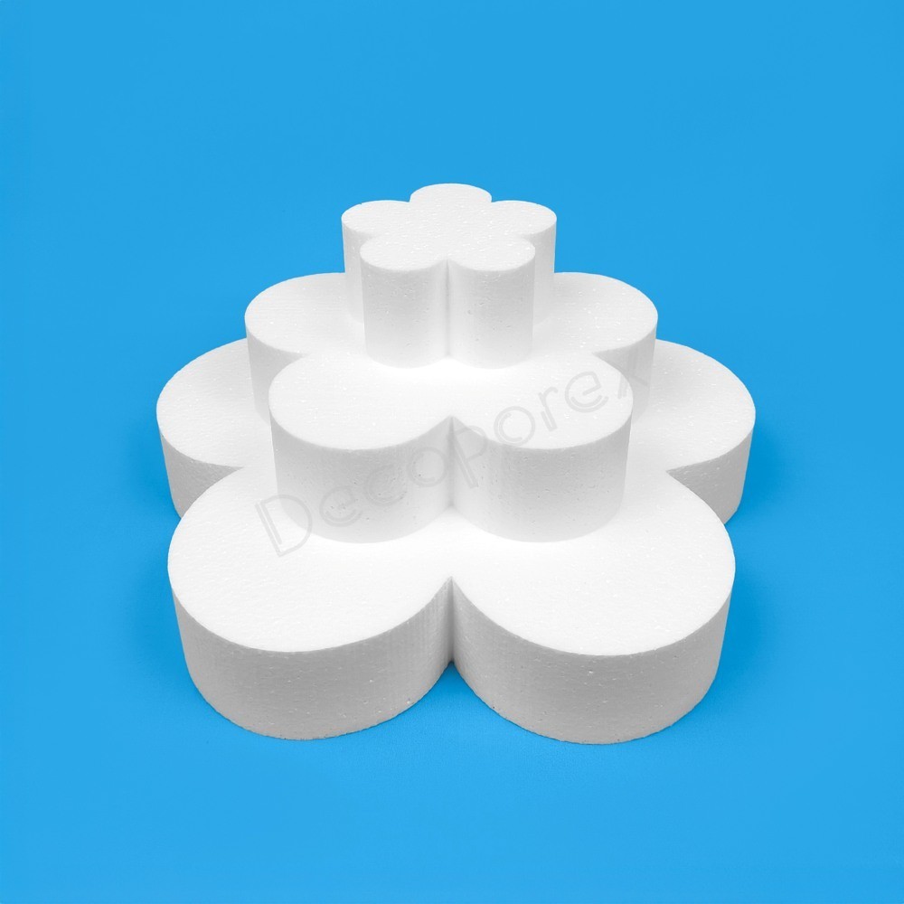Kit de bases de tarta de porexpán Flor 3 pisos para mesas dulces or...