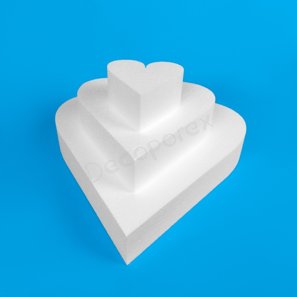Base de tarta corazón de porexpán de 3 pisos