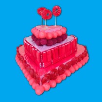 Base torta in polistirolo cuore 3 piani per comunioni, celebrazioni delicate e decorazioni leggere