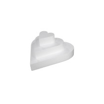Polystyrene cake base heart 3 tiers for communions, delicate celebrations and lightweight decoration