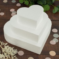 Base de tarta corazón de porexpán de 3 pisos