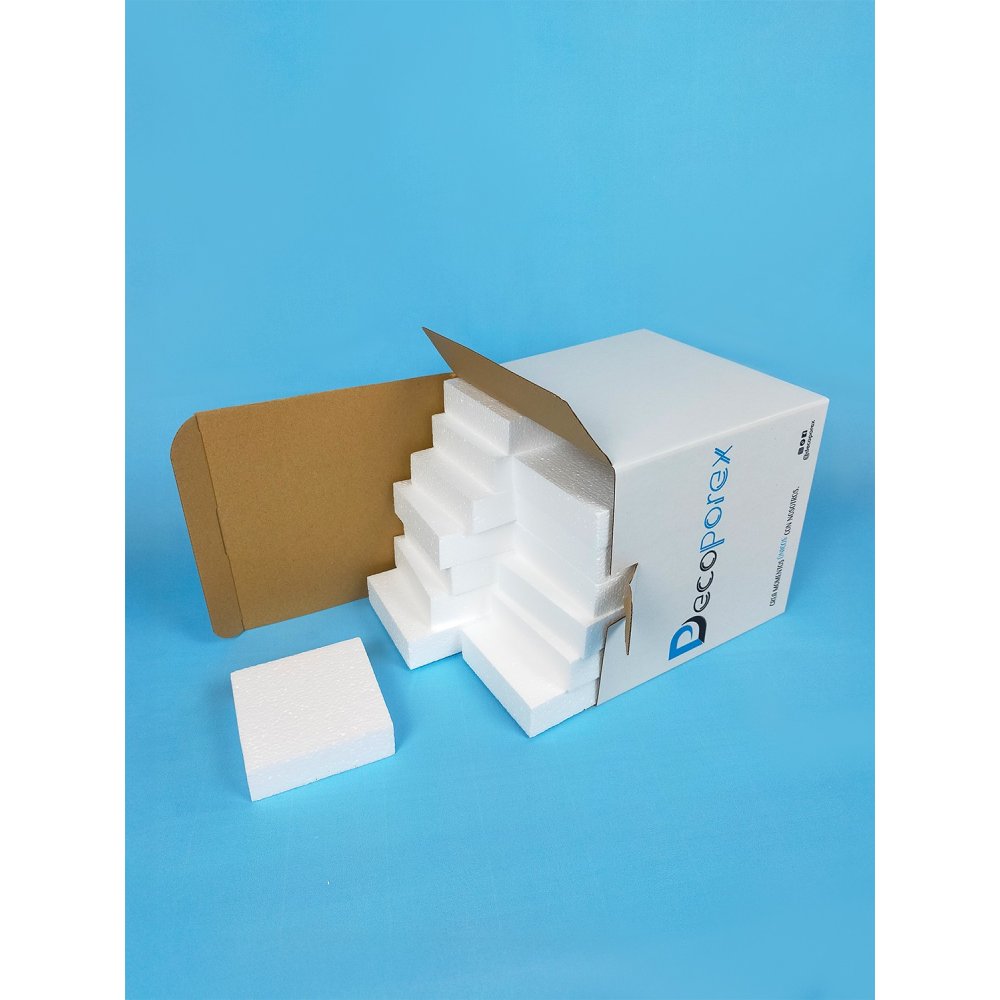 Bloque de porexpan 10x10x3 cm | Manualidades