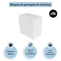 Bloque de poliestireno 5x5x3 cm | Pack 96