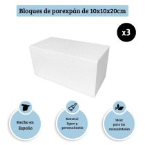 Polystyrolblock 10x10x20 cm | 3er-Set