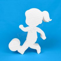 Girl football player polystyrene decoration