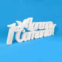 1ª Comunión nombre personalizado poliestireno mariposas