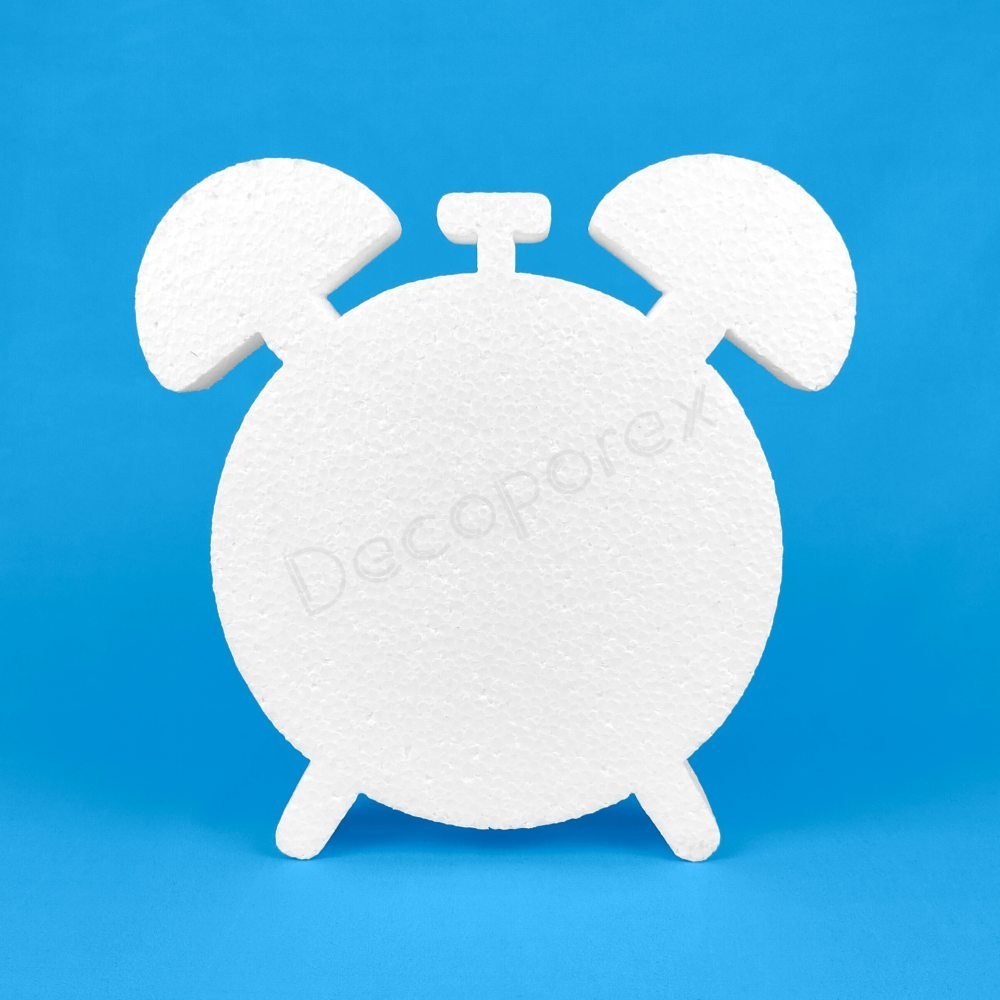 Figura de despertador elaborada en poliestireno de alta calidad, ideal para decoraciones temáticas, eventos, escaparates o proye