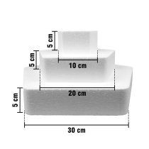 Tortenbasen-Set aus Styropor – Fünfeckig, 3 Etagen, für geometrisch...