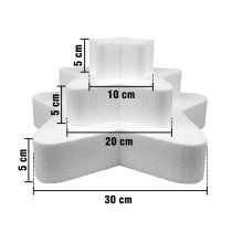 Kit de bases à gâteau en polystyrène – Étoile, 3 étages, pour céléb...