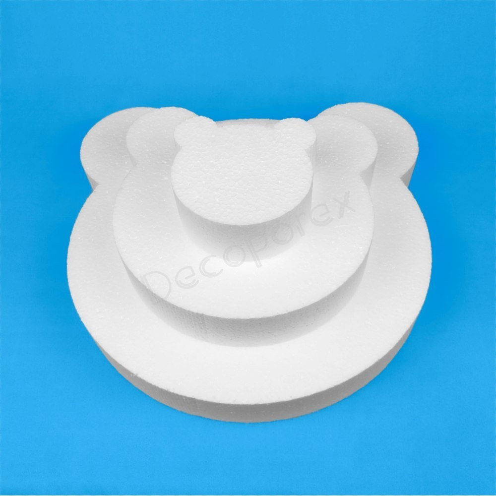 Polystyrene cake base kit – Bear head, 3 tiers, for children's part...