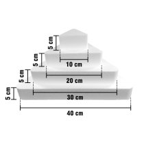 Polystyrene cake base kit – Triangular, 4 tiers, for original setup...