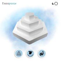Polystyrene cake base kit – Hexagonal, 4 tiers, for modern composit...