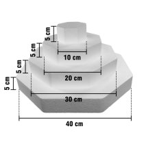 Polystyrene cake base kit – Octagonal, 4 tiers, for elegant setups ...