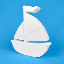Silueta de velero en poliestireno para decoración náutica y marinera