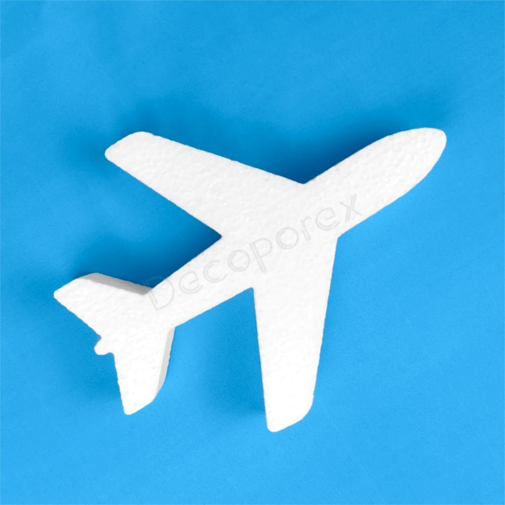 Silhouette d'avion en polystyrène pour décoration, fêtes et loisirs créatifs