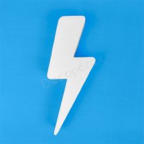 High-quality expanded polystyrene lightning bolt shape, ideal for eye-catching decorations inspired by energy, electricity, spee