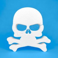 Polystyrene skull and crossbones for Halloween and pirate decorations