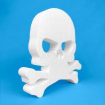 Polystyrene skull and crossbones for Halloween and pirate decorations