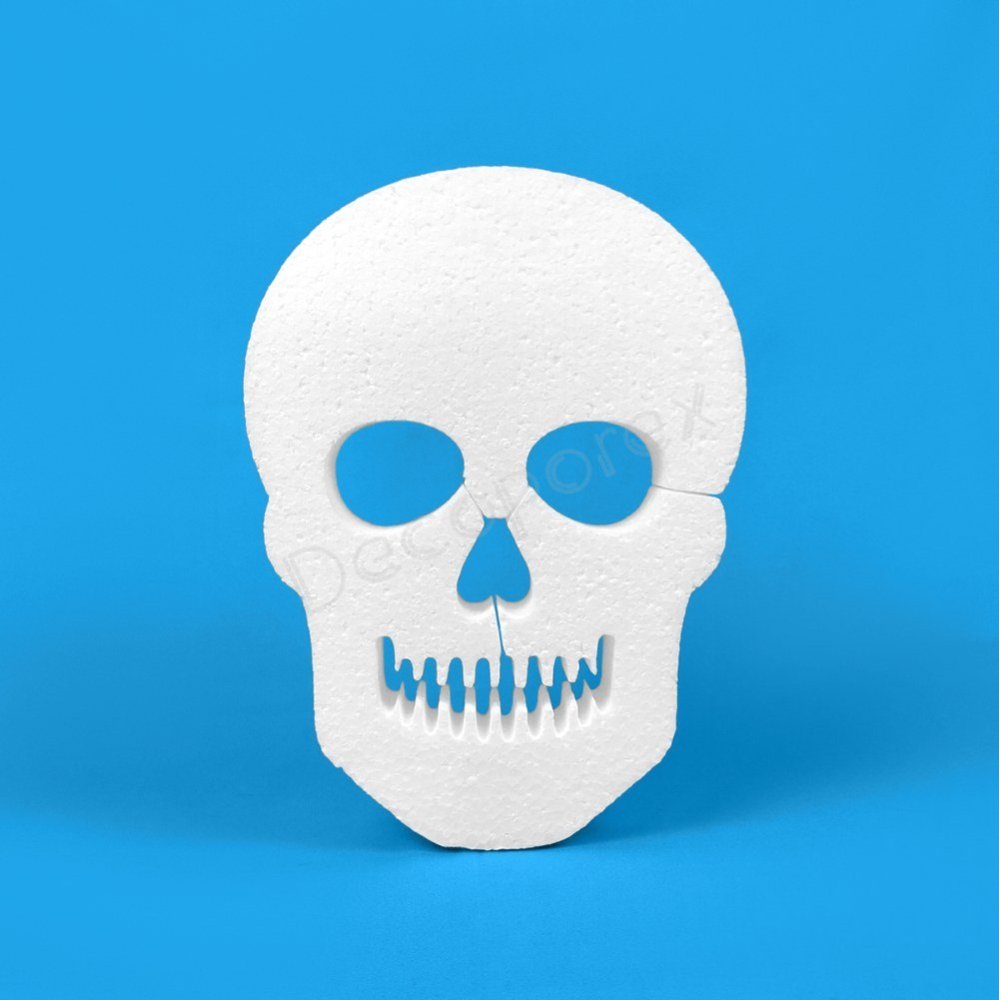 Día-de-los-Muertos-Totenkopf aus Styropor für Halloween und Dekoration