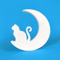 Gatto sulla luna in polistirolo per Halloween e decorazioni fantasy