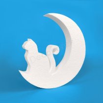 Chat sur la lune en polystyrène pour Halloween et décoration fantastique