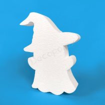 Fantasma con sombrero de bruja de poliestireno para Halloween y decoración