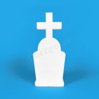 Lapide con croce in polistirolo per Halloween e decorazioni da cimitero