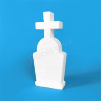 Lapide con croce in polistirolo per Halloween e decorazioni da cimitero