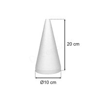 Cono de poliestireno 20x10 cm punta plana | Porexpán EPS