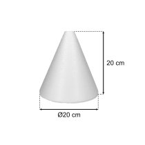 Styropor-Kegel 20x20 cm flache Spitze | Polystyrol EPS