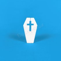 Sarg mit Kreuz aus Styropor | Halloween-Dekoration