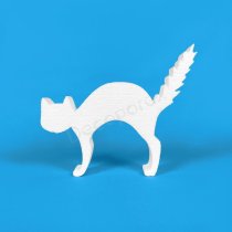 Fauchende Katze aus Styropor | Halloween-Dekoration
