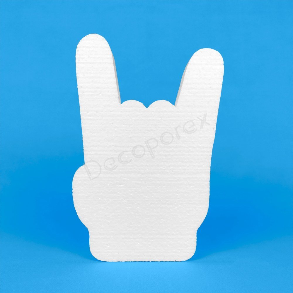 Stylised Rock On Hand | Polystyrene Metal Decor