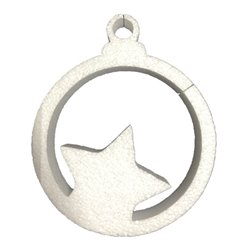 Bola navidad estrella 16Cm en poliestireno expandido para decoración navideña sin pintar